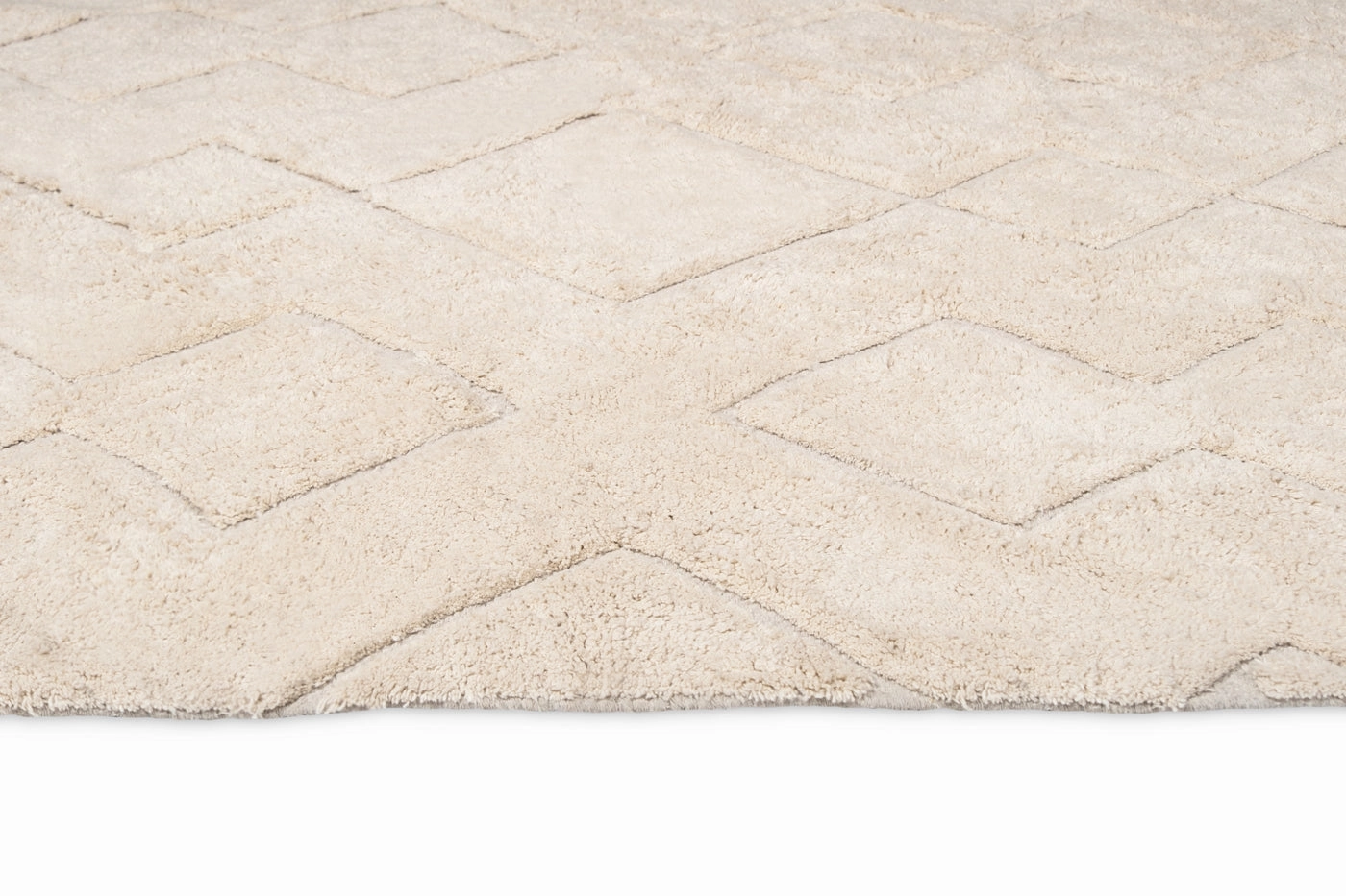 Jahna Cream Beige Diamond Tribal Washable Rug *NO RETURNS UNLESS FAULTY