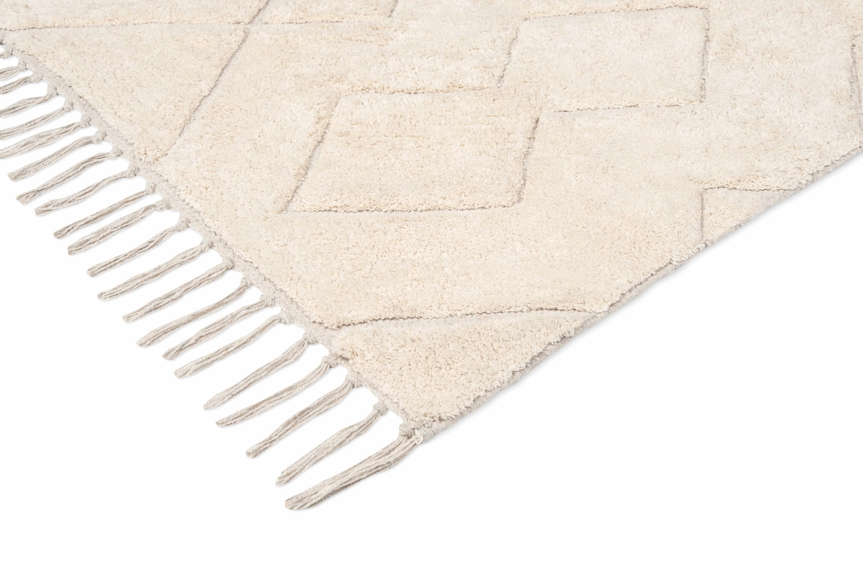 Jahna Cream Beige Diamond Tribal Washable Rug *NO RETURNS UNLESS FAULTY