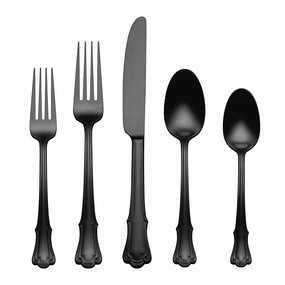 James Street Black Satin 20 Piece Flatware Sethalloween party decor ,outdoor halloween decor 