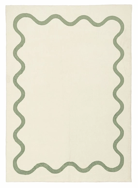 Jamie Green Wiggle Bordered Washable Rugmodern color block patchwork rug