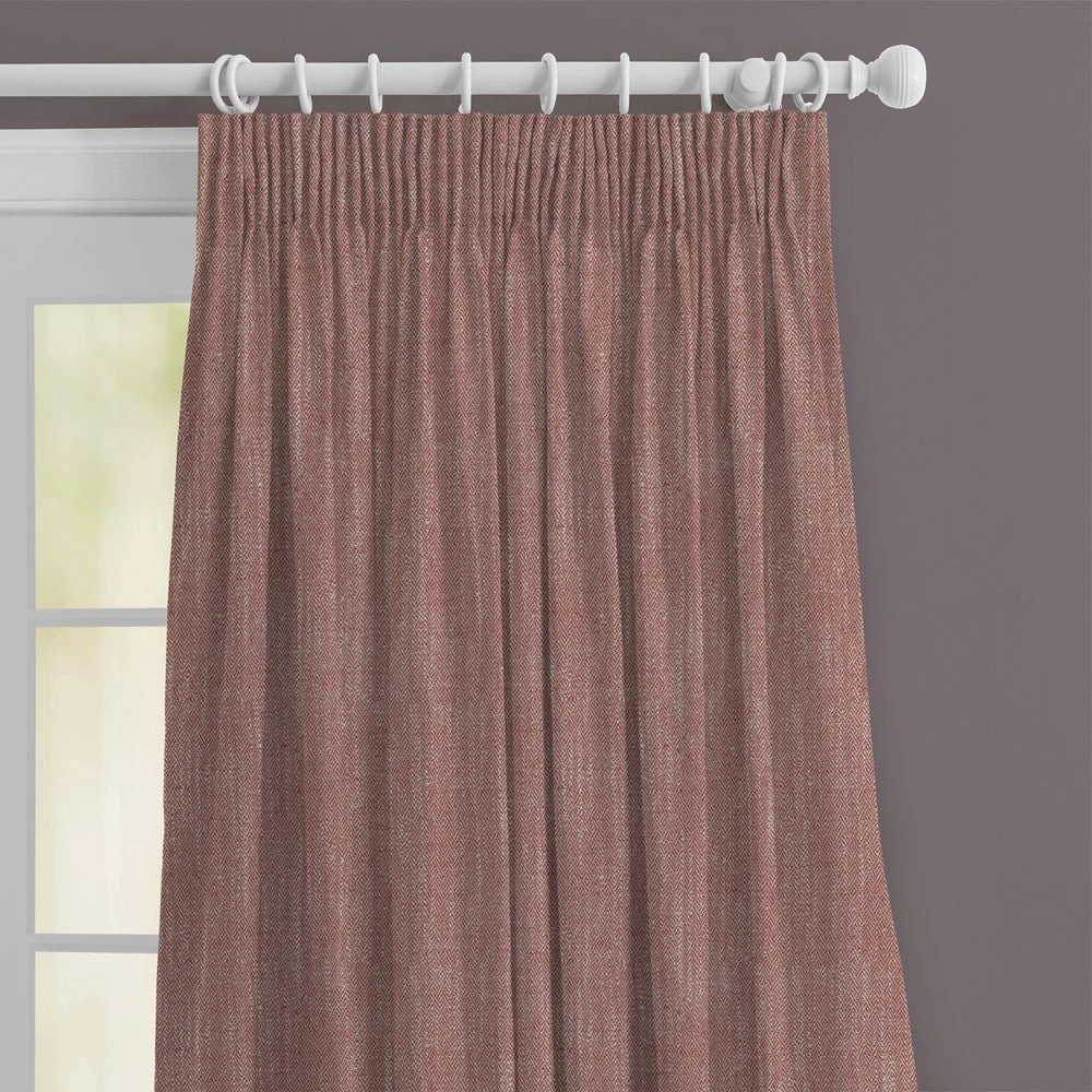Jedburgh Textured Woven Made to Measure Curtains Garnet