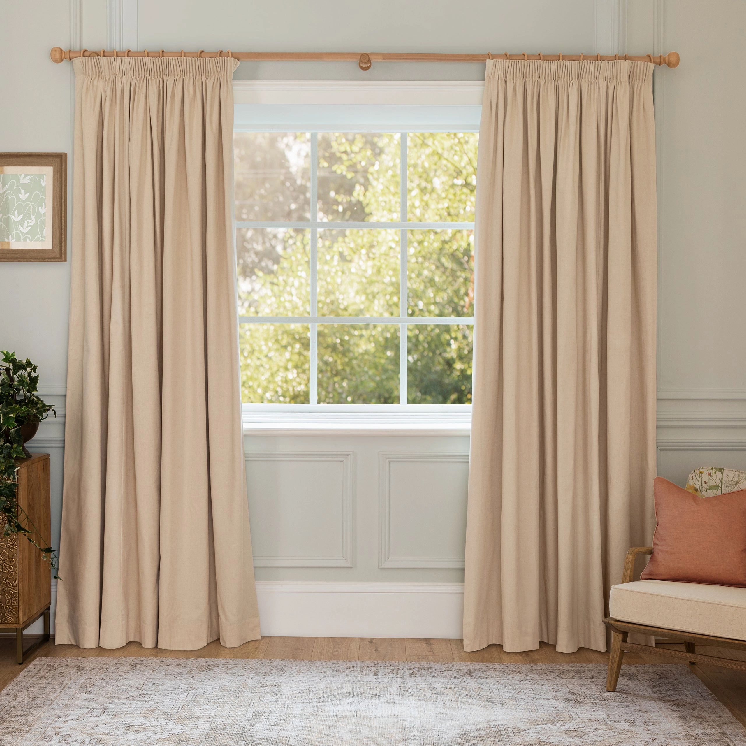Jedburgh Textured Woven Made to Measure Curtains Heather