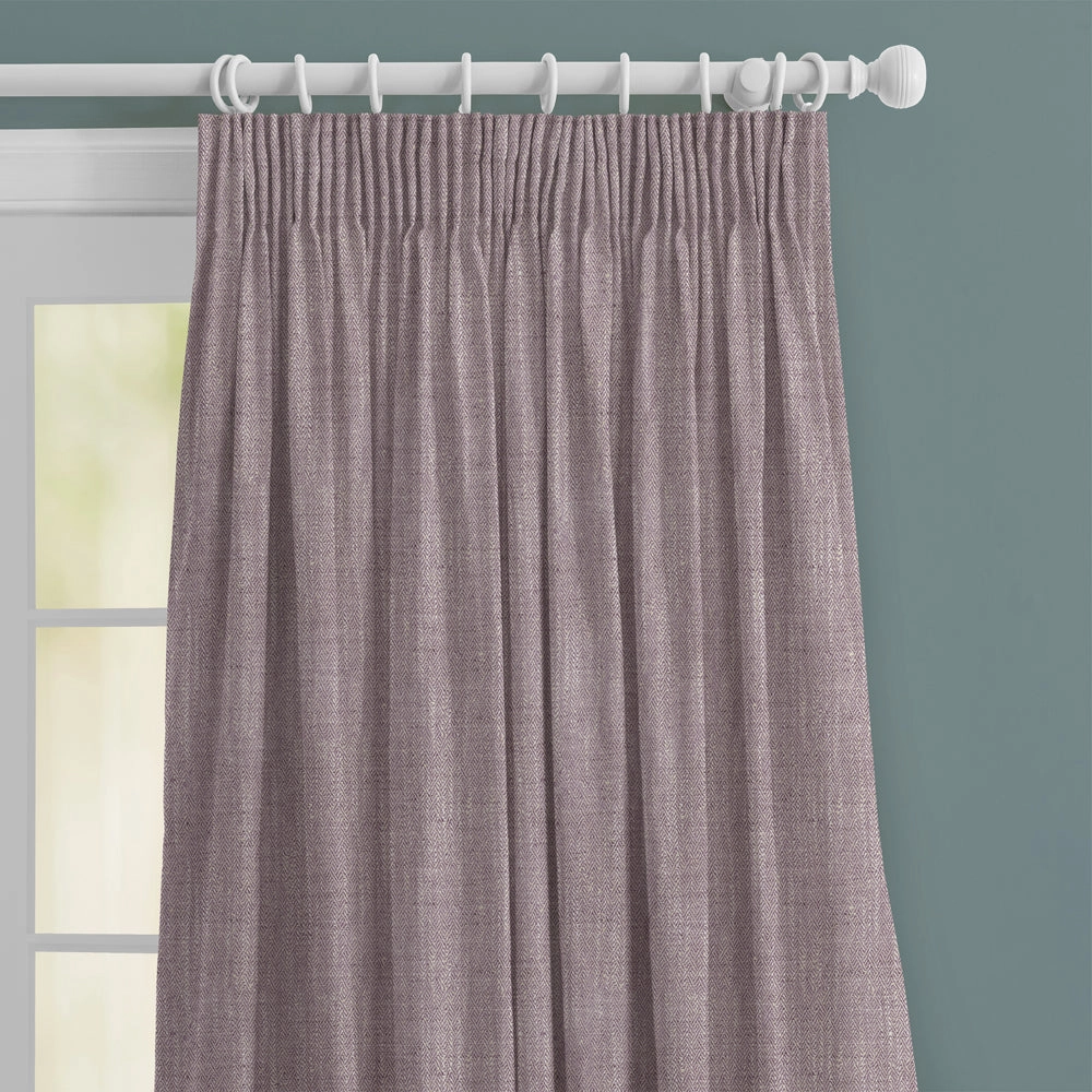 Jedburgh Textured Woven Made to Measure Curtains Heather