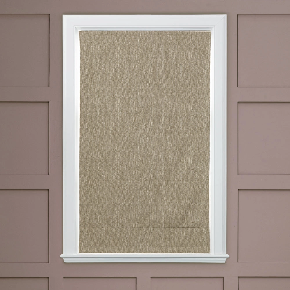 Jedburgh Textured Woven Made to Measure Roman Blinds Biscuit