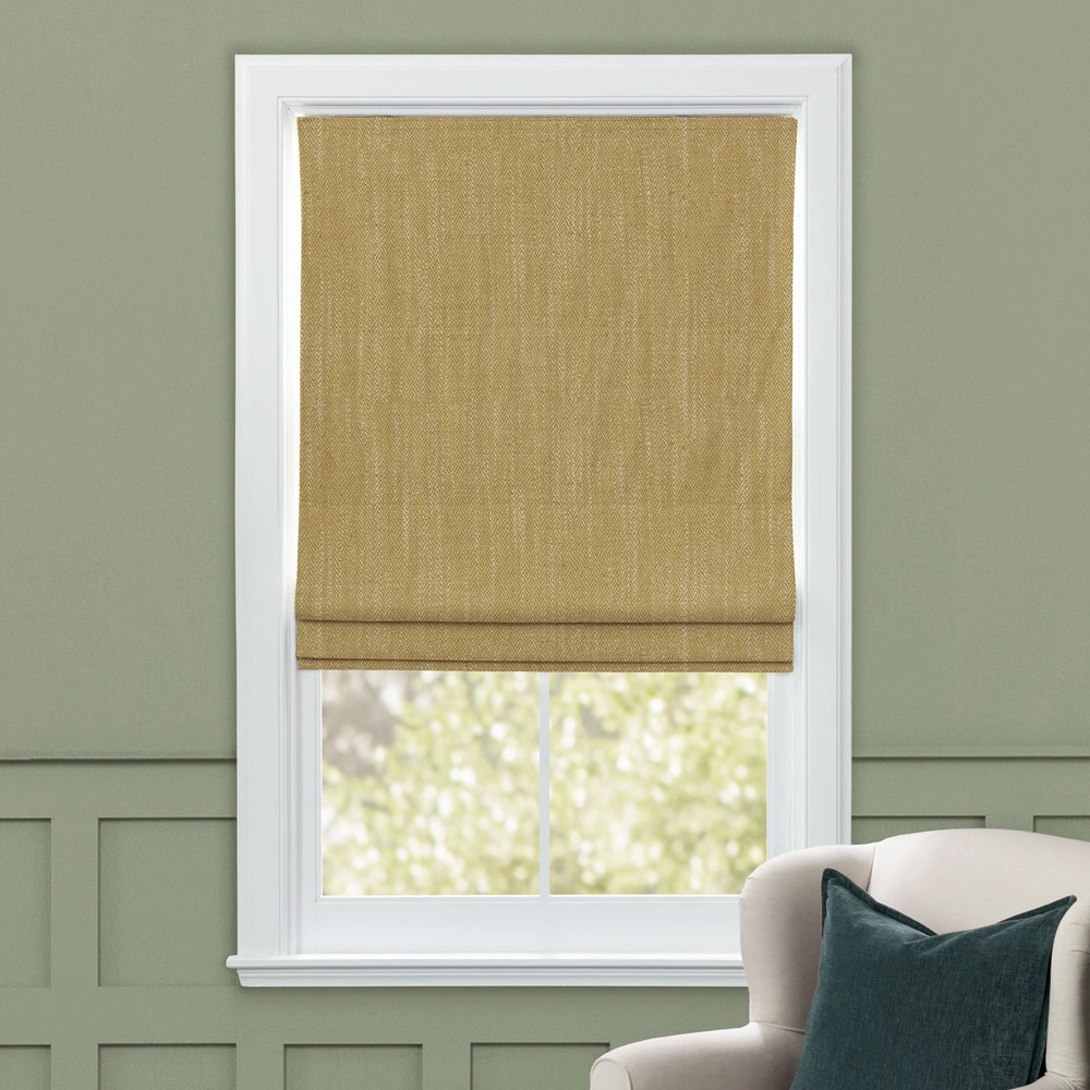 Jedburgh Textured Woven Made to Measure Roman Blinds Buttercup