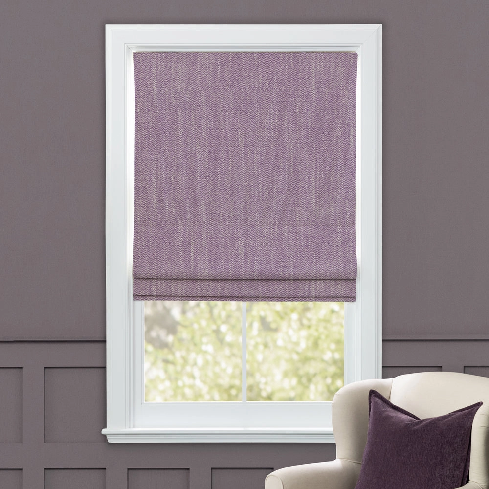 Jedburgh Textured Woven Made to Measure Roman Blinds Damson