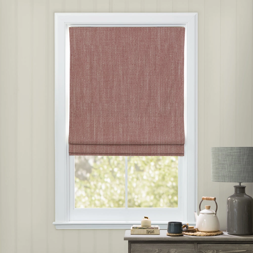 Jedburgh Textured Woven Made to Measure Roman Blinds Garnet