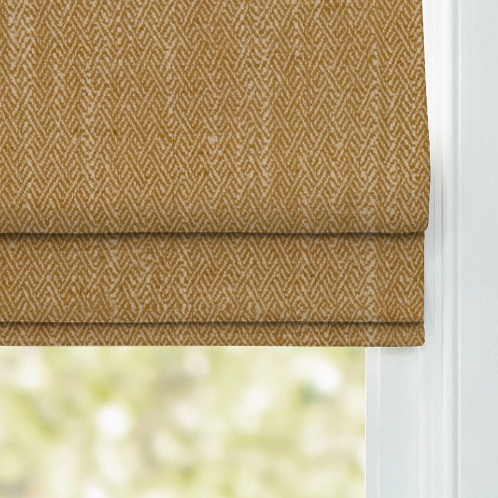 Jedburgh Textured Woven Made to Measure Roman Blinds Ochre