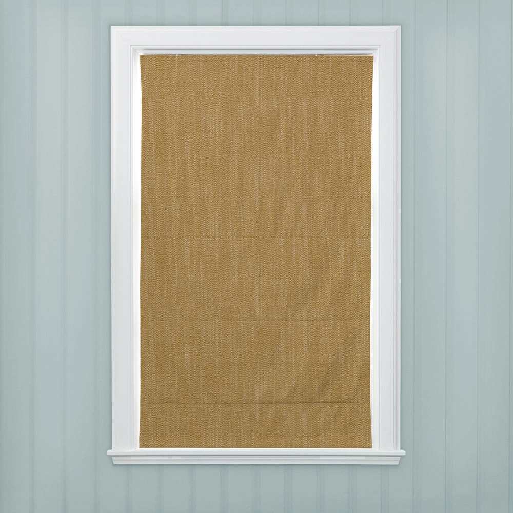 Jedburgh Textured Woven Made to Measure Roman Blinds Ochre