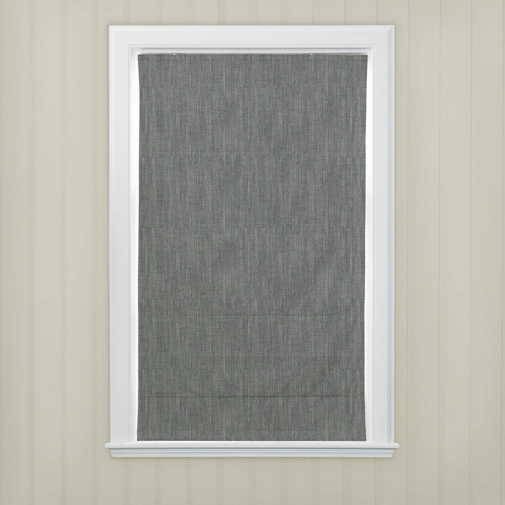 Jedburgh Textured Woven Made to Measure Roman Blinds Slate