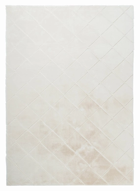 Jessa Ivory Cream Diamond Shag Rugmodern color block patchwork rug
