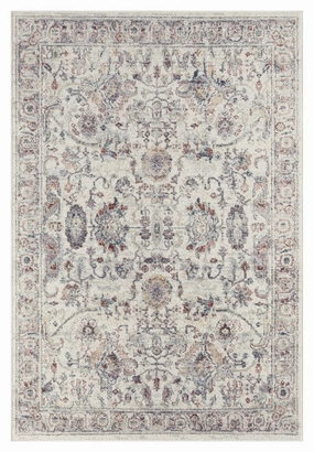 Jinnie Cream and Purple Multi-Colour Distressed Rugmodern color block patchwork rug
