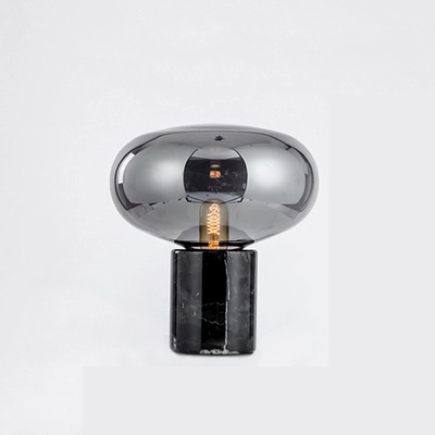 Joelle Oval Glass and Marble Table Lamp
