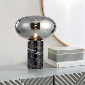 Joelle Oval Glass and Marble Table Lamptable lamp,smart table lamp