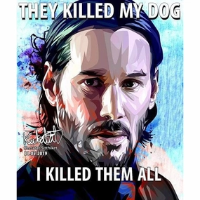 John Wick Keanu Reeves Pop Art Poster Wall Decoration Drawingmodern abstract painting decor