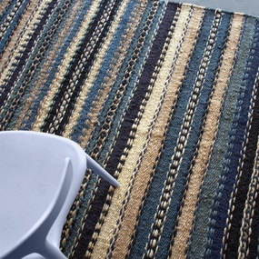 Jonas Blue Hemp Area Rugmodern color block patchwork rug