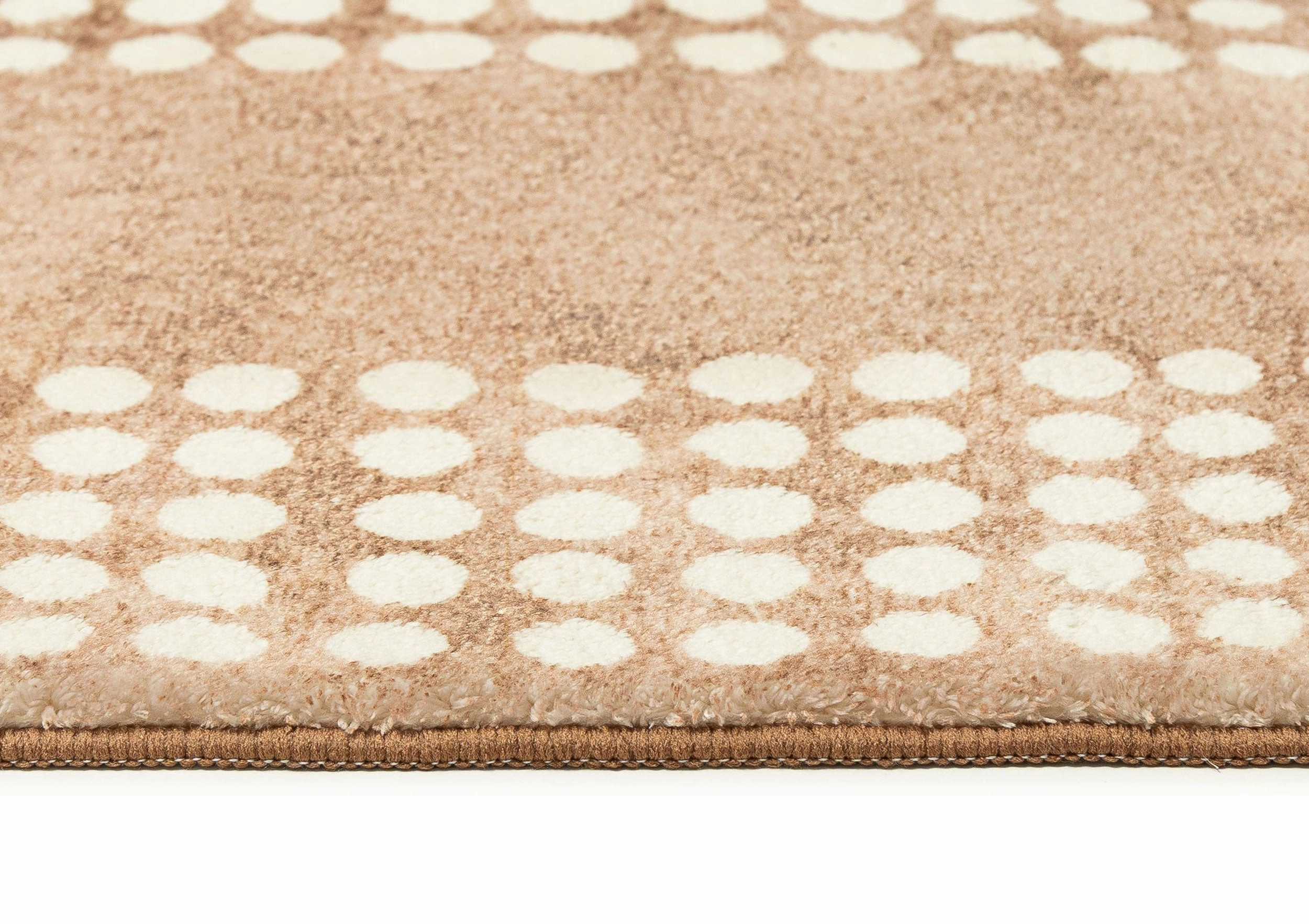 Joni Beige Cream Dot Pattern Pattern Washable Rug