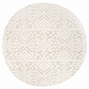 Josephine Ivory and Cream Tribal Transitional Round Rug *NO RETURNS UNLESS FAULTYmodern color block patchwork rug