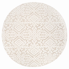 Josephine Ivory and Cream Tribal Transitional Round Rug *NO RETURNS UNLESS FAULTYmodern color block patchwork rug