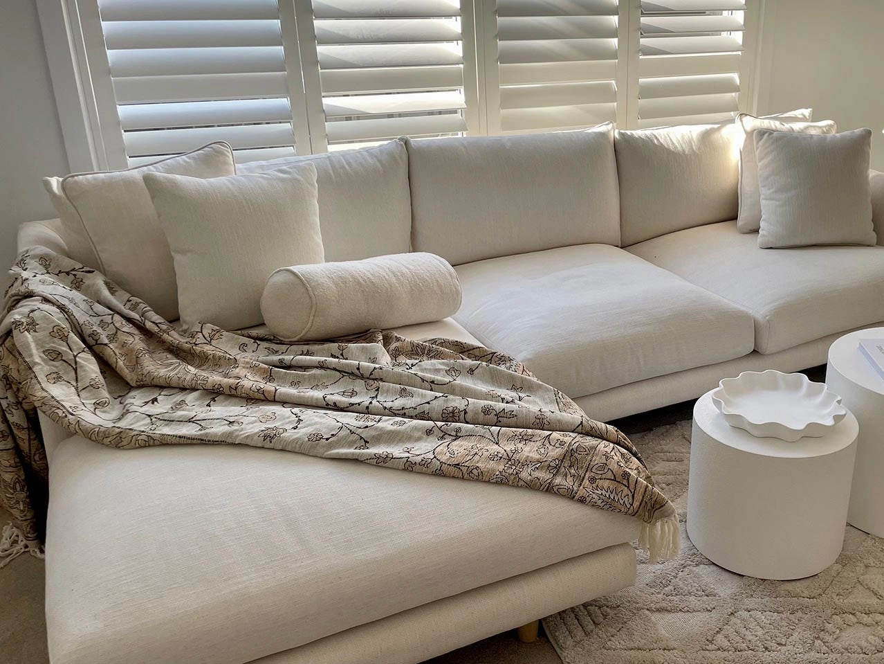 Josie Neutral Beige Boho Picnic Rug