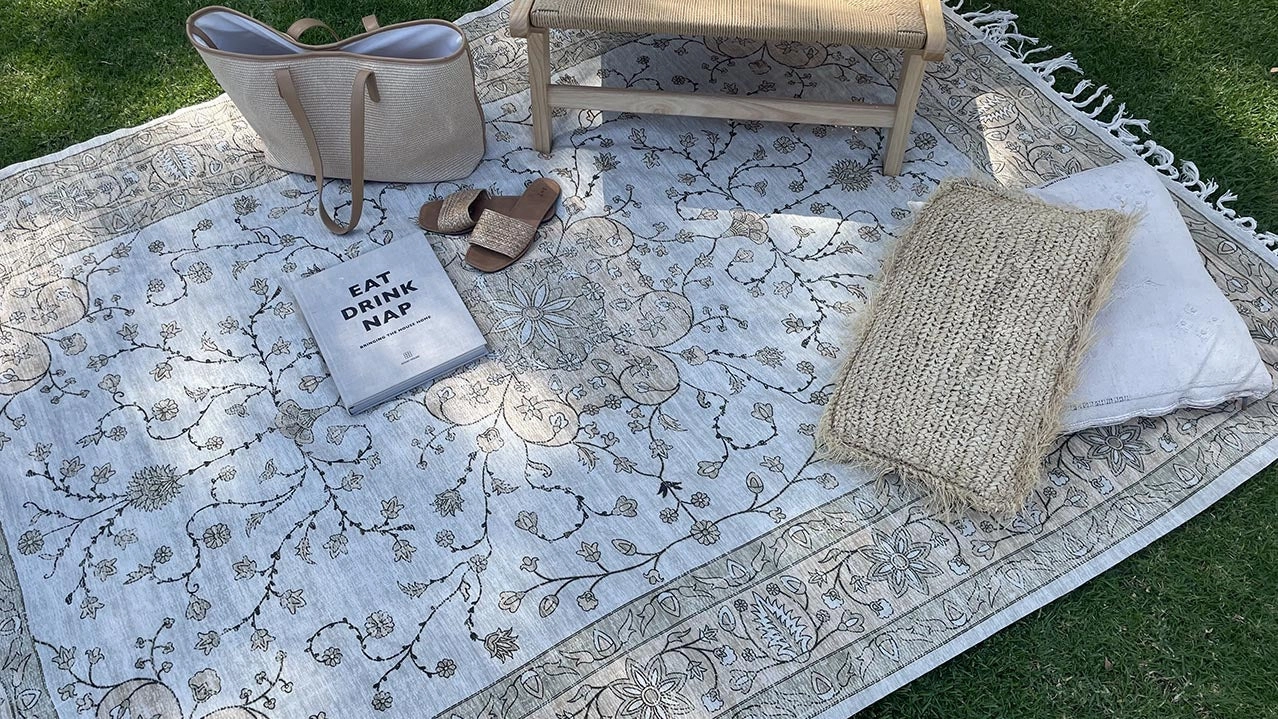 Josie Neutral Beige Boho Picnic Rug