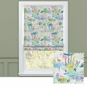 Jungle Fun Printed Cotton Made to Measure Roman Blinds Primarybedding sets ,throw blankets 
