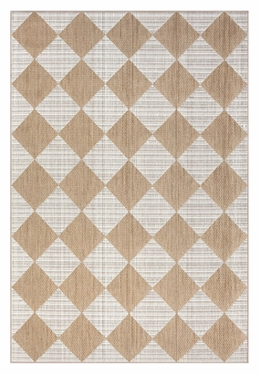 Kalei Brown and Ivory Checkered Flatweave Indoor Outdoor Rugmodern color block patchwork rug