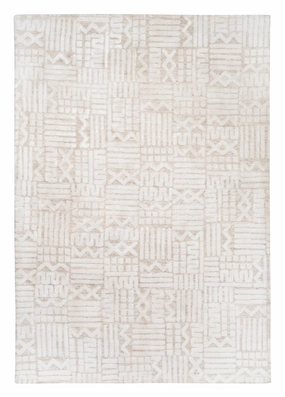 Kalinda Beige and Ivory Geometric Tribal Rugmodern color block patchwork rug