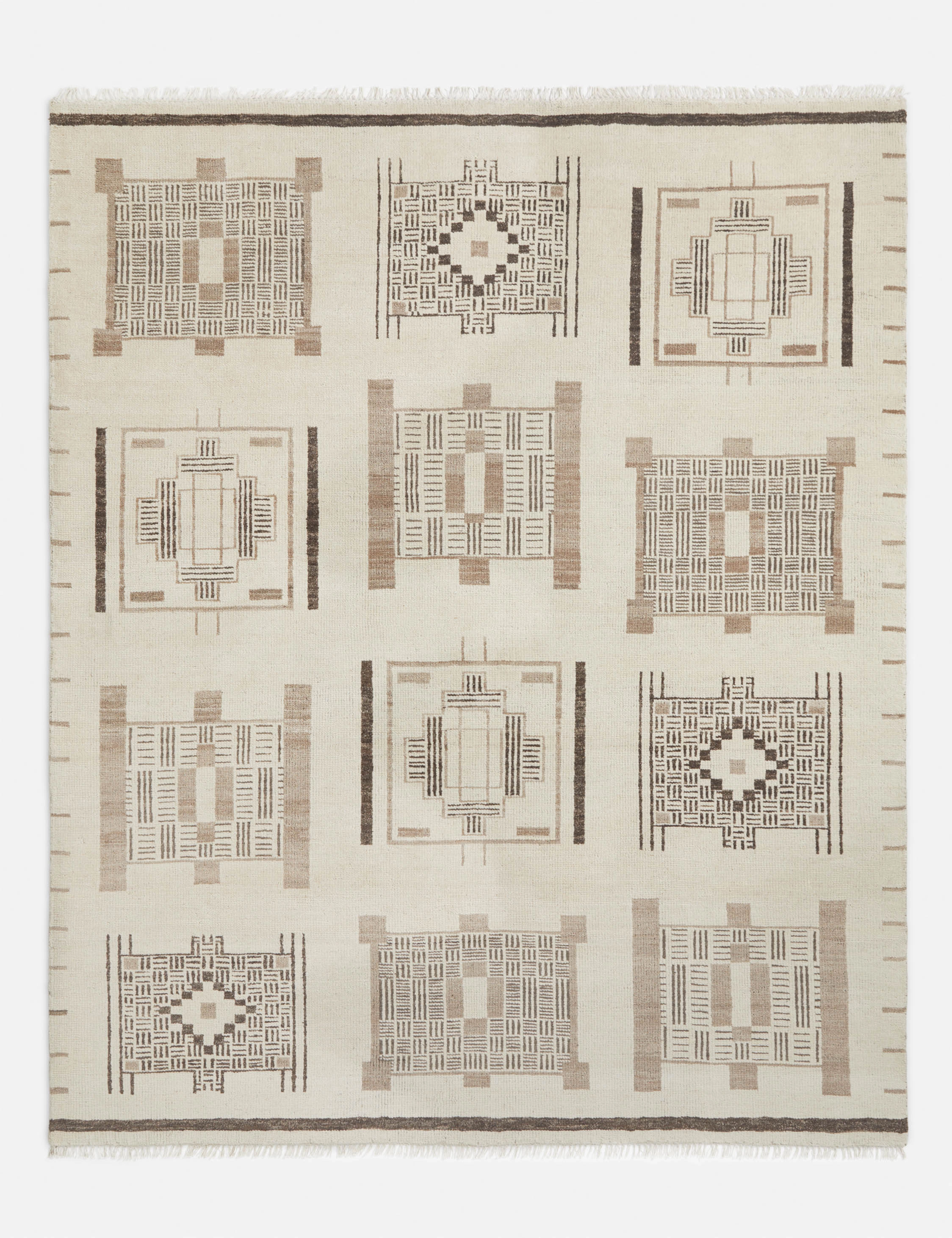 Karcal Hand-Knotted Wool Rugmodern color block patchwork rug