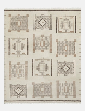 Karcal Hand-Knotted Wool Rugmodern color block patchwork rug