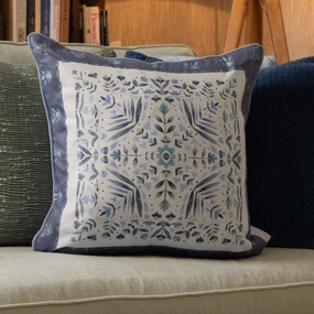 Kari Printed Piped Cushion Denimhome decor ,wall decor 
