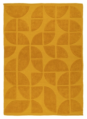 Kay Mustard Geometric Washable Wool Rugmodern color block patchwork rug