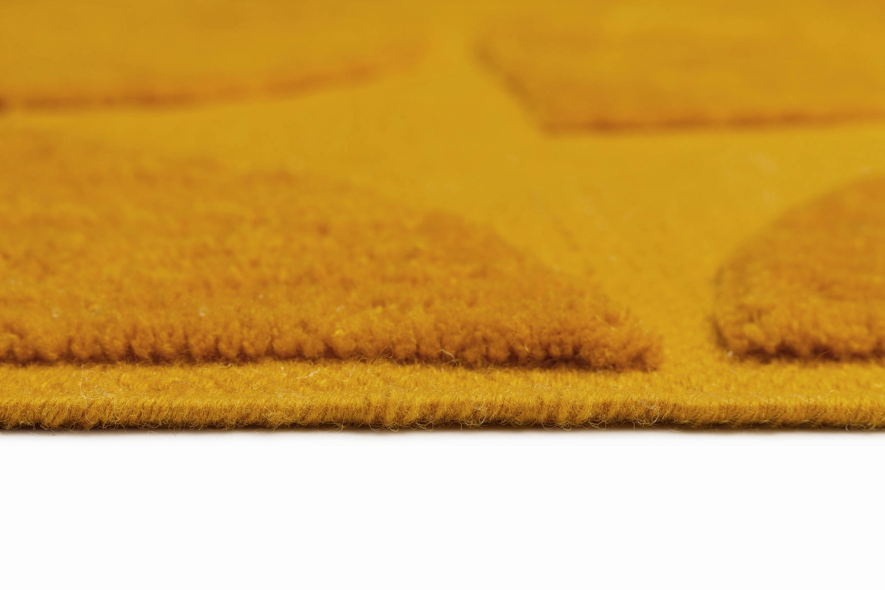 Kay Mustard Geometric Washable Wool Rug