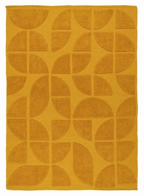 Kay Mustard Geometric Washable Wool Rugmodern color block patchwork rug