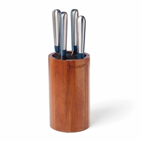 Keen 5 Piece Acacia Bristle Block Cutlery Setmodern kitchen decor ,kitchen dinner set ,dinnerware 