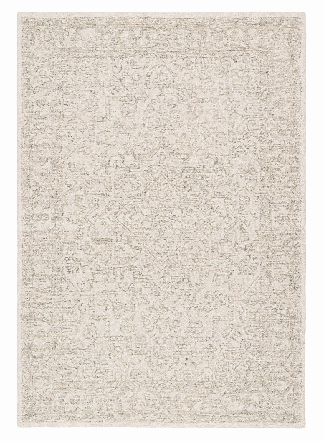 Keena Ivory Gray Medallion Tufted Wool Rugmodern color block patchwork rug