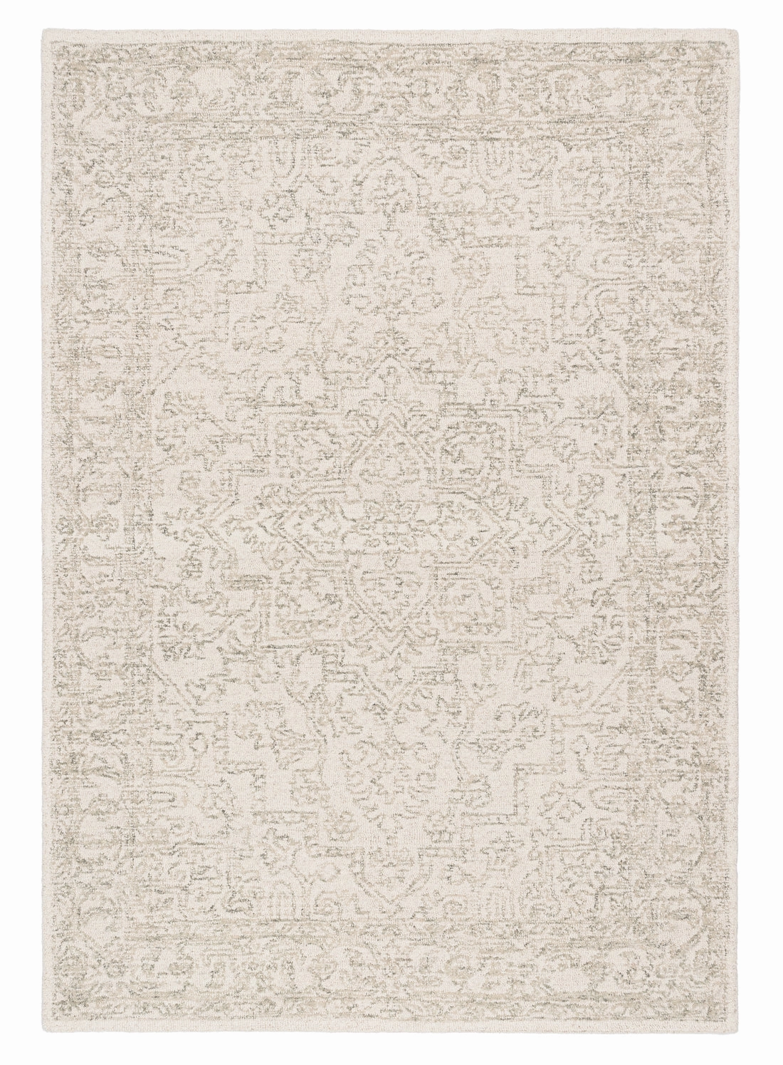 Keena Ivory Gray Medallion Tufted Wool Rugmodern color block patchwork rug