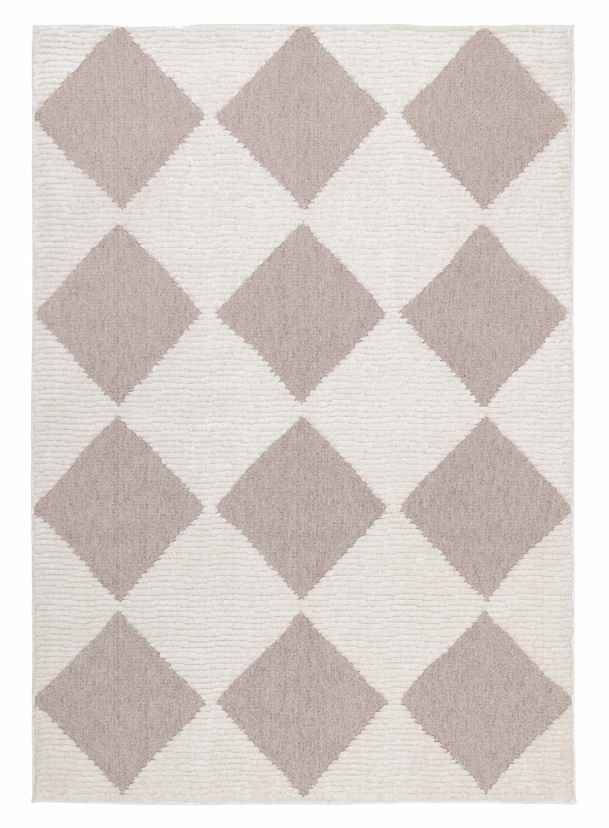 Kelsey Ivory and Beige Checkered Rug *NO RETURNS UNLESS FAULTYmodern color block patchwork rug