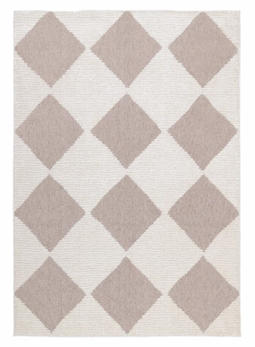Kelsey Ivory and Beige Checkered Rug *NO RETURNS UNLESS FAULTYmodern color block patchwork rug