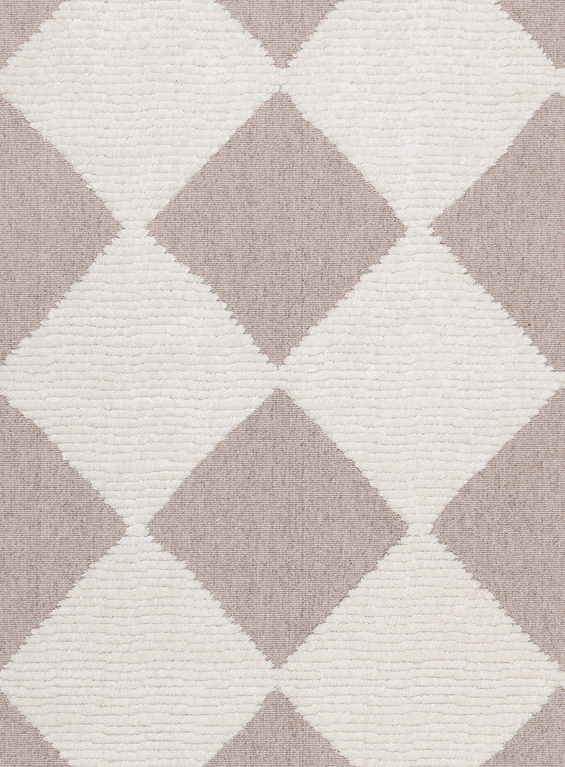 Kelsey Ivory and Beige Checkered Runner Rug