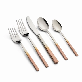 Kelvin Copper Ombre Satin Mirror 20 Piece Flatware Seteco-friendly bamboo fiber tableware set 