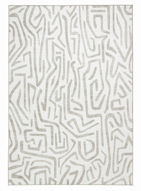 Kensa Grey Cream Indoor Outdoor Washable Rugmodern color block patchwork rug