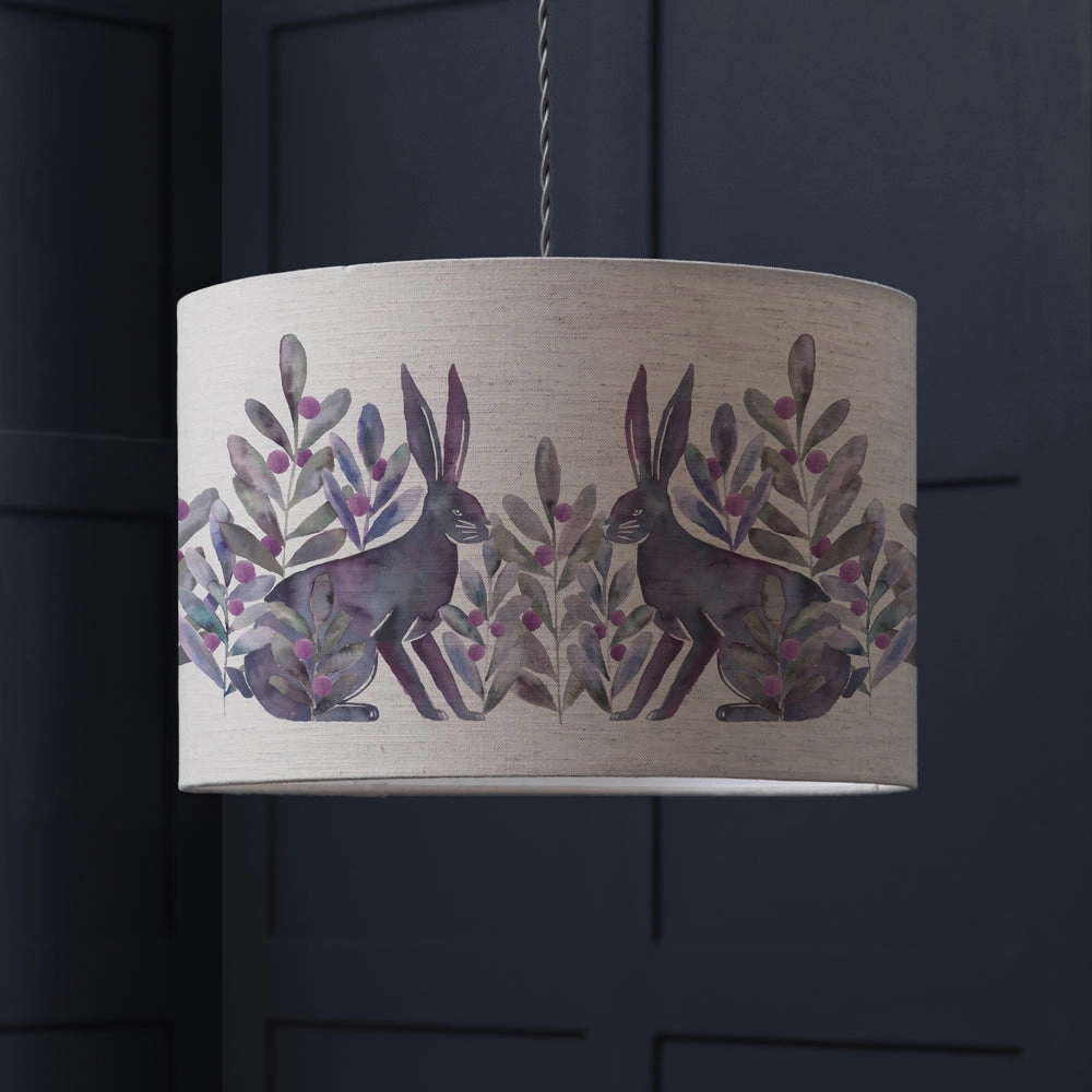 Kensuri Eva Lamp Shade Violetreplacement lampshade,White Linen Drum Lampshade for Table or Floor Lamp