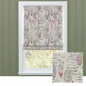 Kenton Printed Cotton Made to Measure Roman Blinds Loganberrybedding sets ,throw blankets 