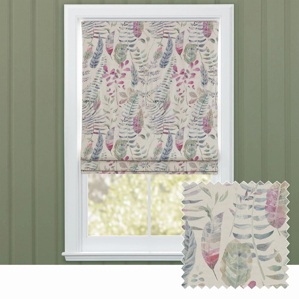 Kenton Printed Cotton Made to Measure Roman Blinds Loganberrybedding sets ,throw blankets 