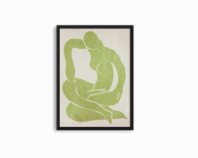Khaki Green Figure Print 2modern abstract painting decor