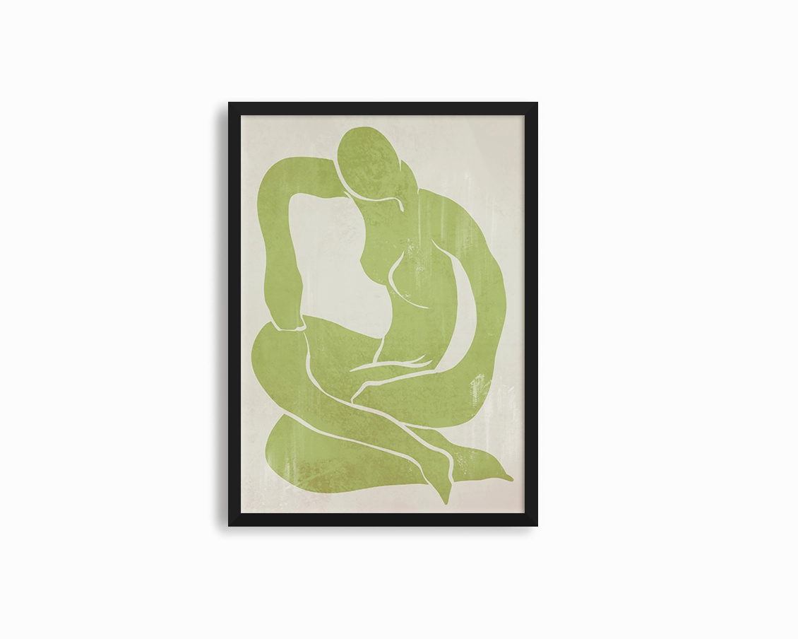 Khaki Green Figure Print 2modern abstract painting decor