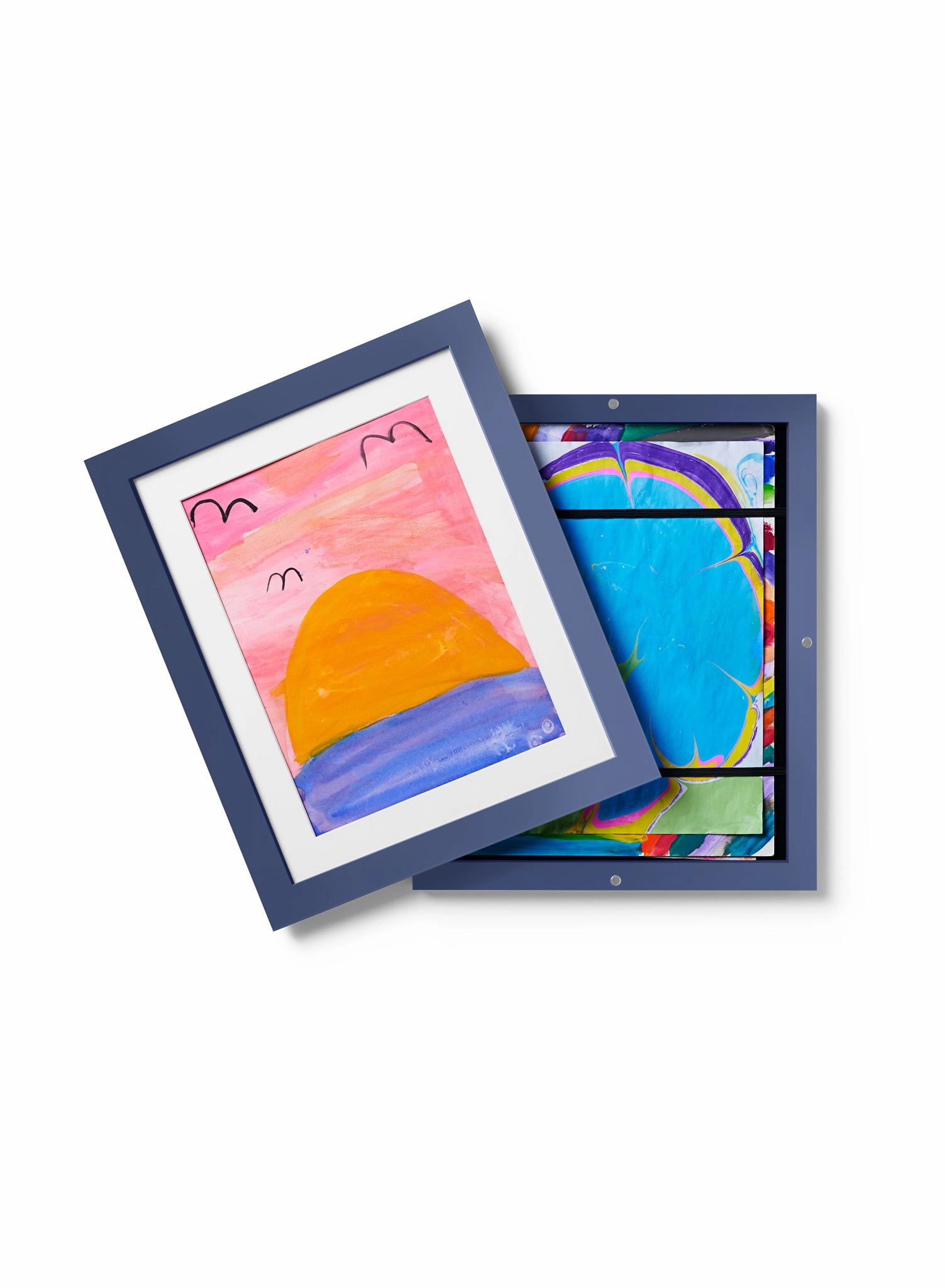 Kids Art Frame in Blue Solid Wood, 8.5x11 in | 22x28 cmdecorative photo frame ,personalized photo frame 
