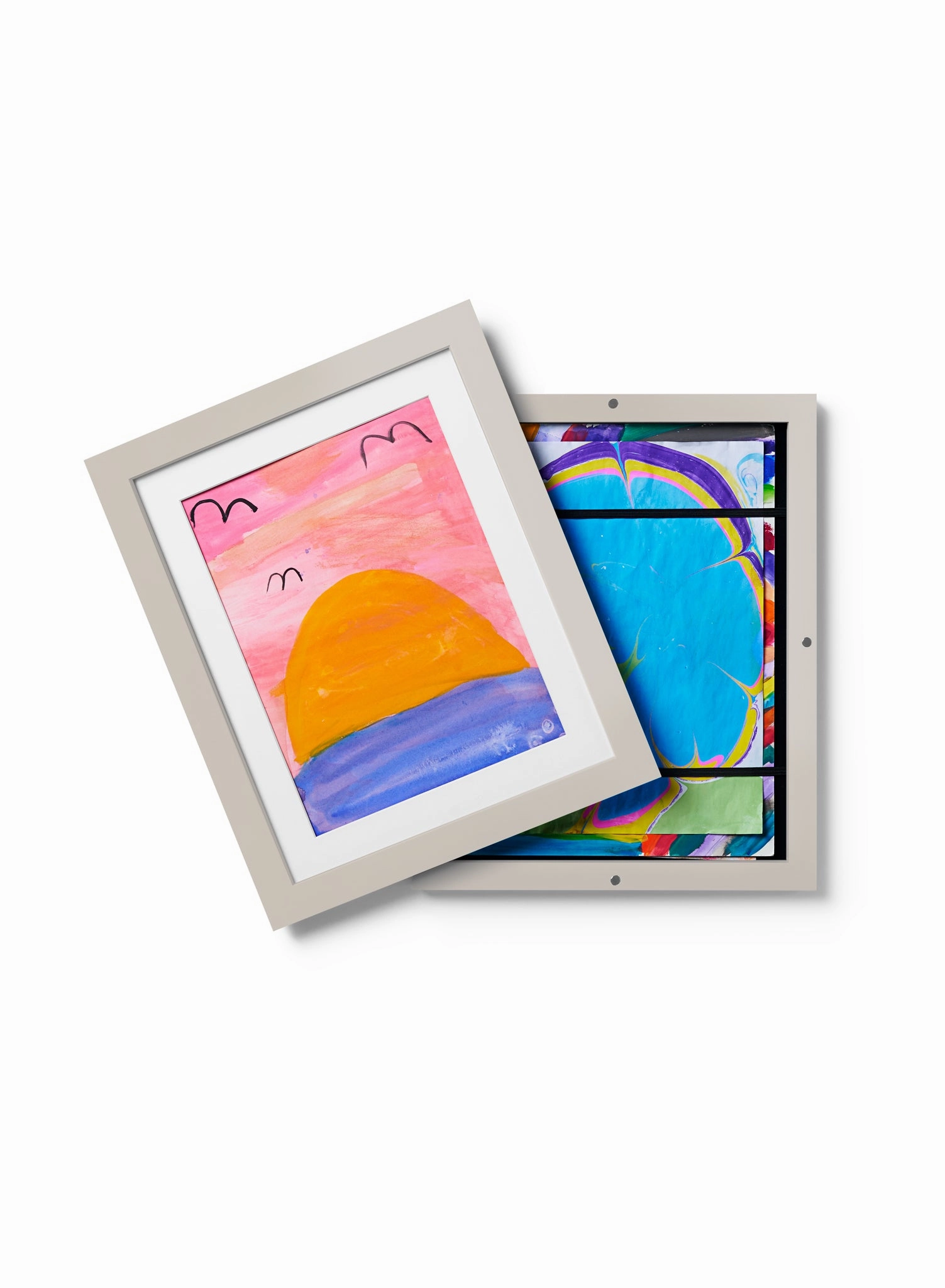 Kids Art Frame in Grey Solid Wood, 8.5x11 in | 22x28 cmdecorative photo frame ,personalized photo frame 