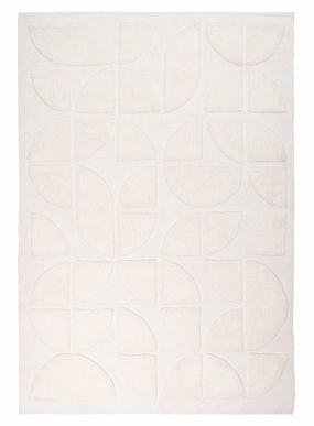 Kikko Geometric Cream Washable Wool Rug *NO RETURNS UNLESS FAULTYmodern color block patchwork rug